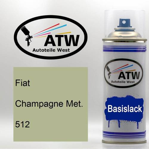 Fiat, Champagne Met., 512: 400ml Sprühdose, von ATW Autoteile West.
